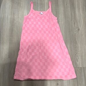 Pink Checkered Sleeveless Dress